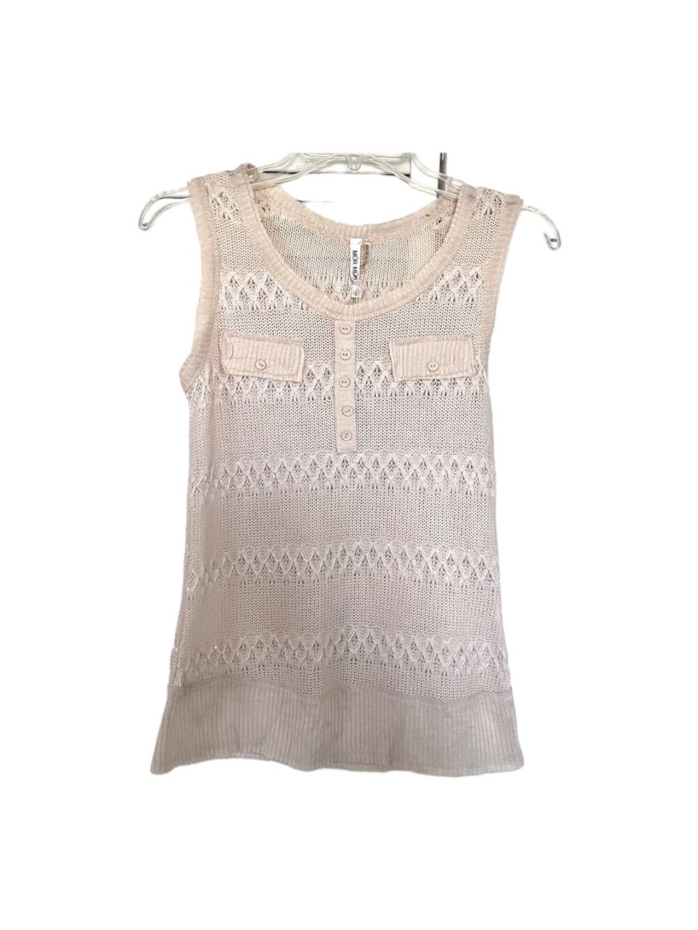 Mur Mur knit ecru neutral sleeveless sweater tank NWT